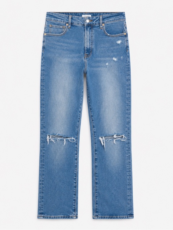 Good American Denim - GOOD AMERICAN Good Classic Slim Straight High Rise Distressed Jean